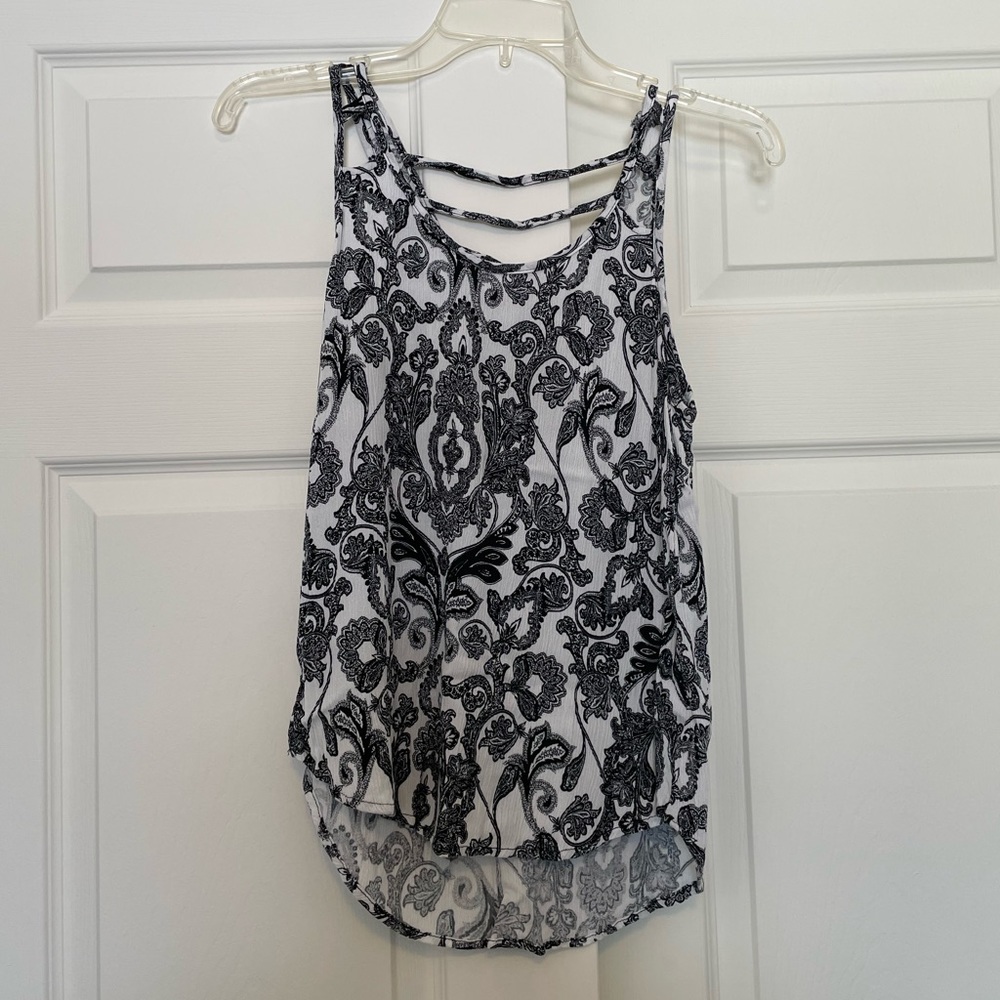 Black and white print tank top